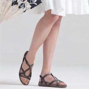 Naot Dorothy Gladiator Leather Cork Sandals Womens 10 Black